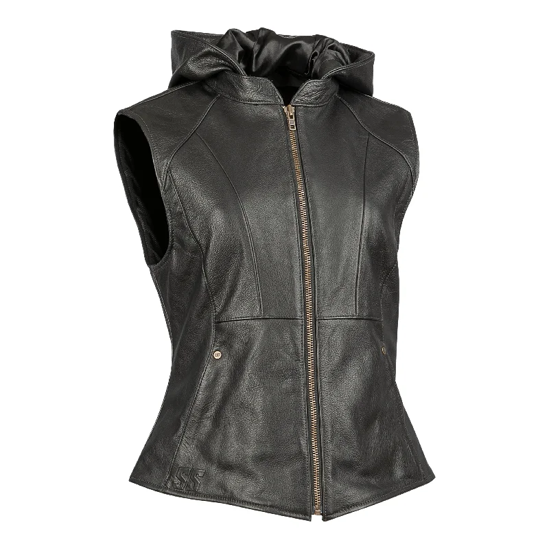 Killer Queen™ Leather Vest Cropped Denim Vest