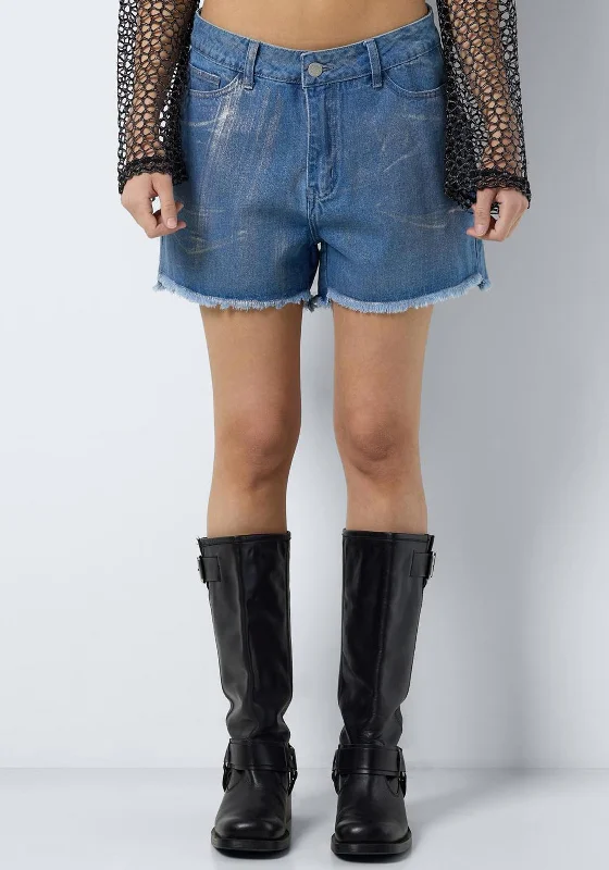 Noisy May Zoe Silver Coated Denim Shorts, Medium Blue Boat Neck Jacket Square Neck Jacket One-Shoulder Jacket Noisy May Zoe Silver Coated Denim Shorts, Medium Blue Boat Neck Jacket Square Neck Jacket One-Shoulder Jacket