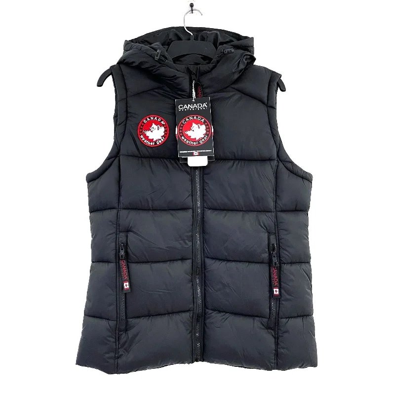 NWT Wmns CANADA WEATHER GEAR Black Hooded Winter Quilted Puffer Vest Sz L Smart Layering Vest NWT Wmns CANADA WEATHER GEAR Black Hooded Winter Quilted Puffer Vest Sz L Smart Layering Vest