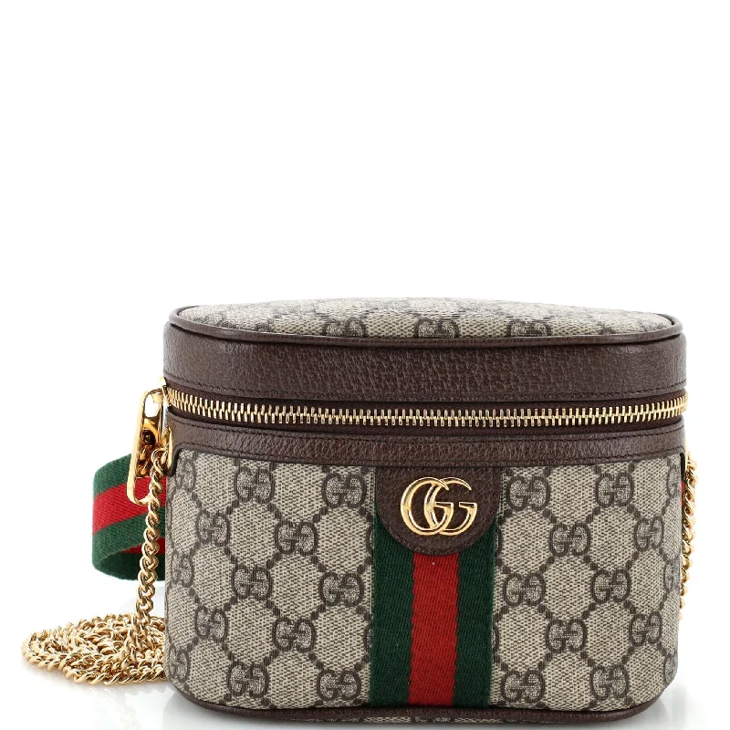 Ophidia Chain Belt Bag GG Coated Canvas Small Print Jacquard Embroidered
