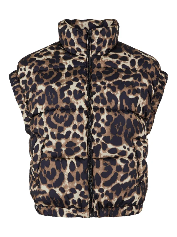 Pieces Ellander - Kort puffer vest Casual Flannel Vest