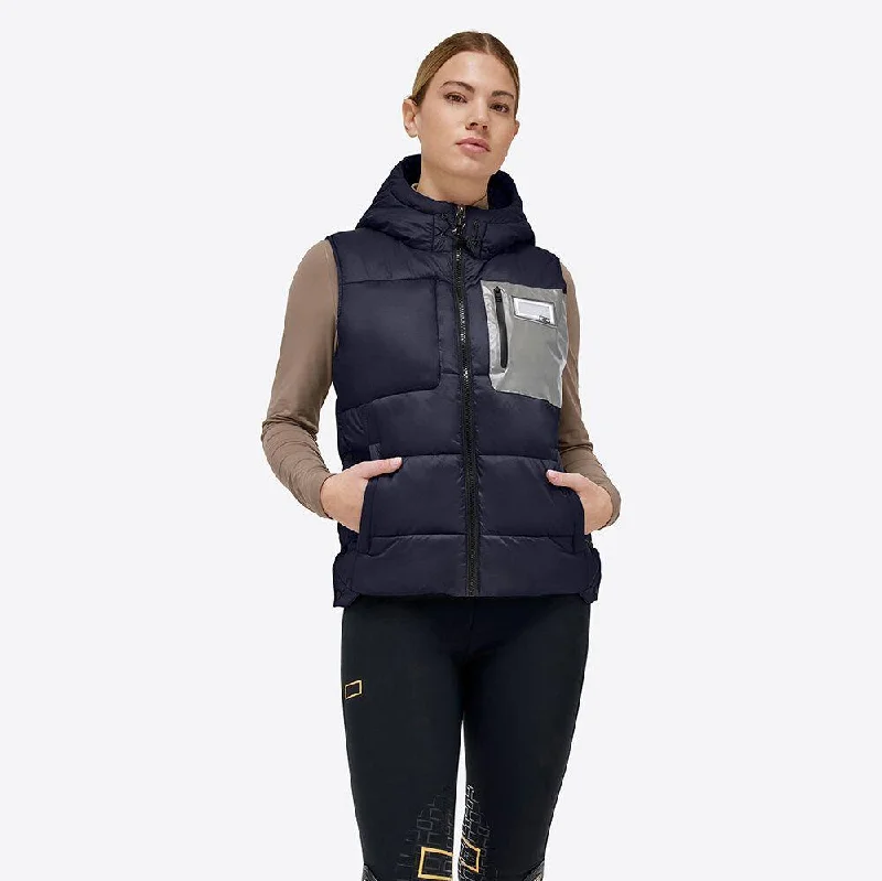 Rider's Gene Nylon Quilted Hooded Puffer Vest Trendy Belted Vest