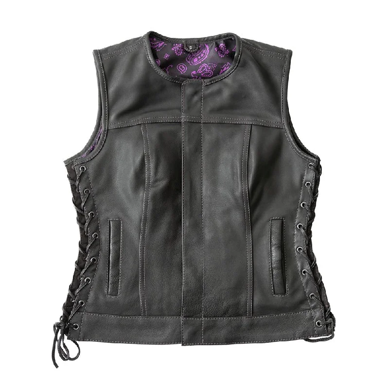 The Royal women's club-style leather vest - limited edition Chic Long Vest