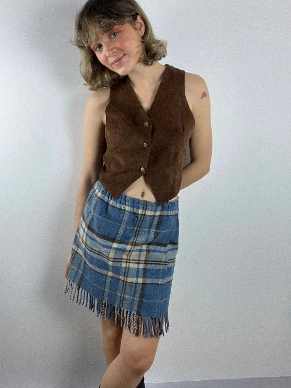 Vintage Suede Waistcoat Comfortable Zip Waistcoat Vest