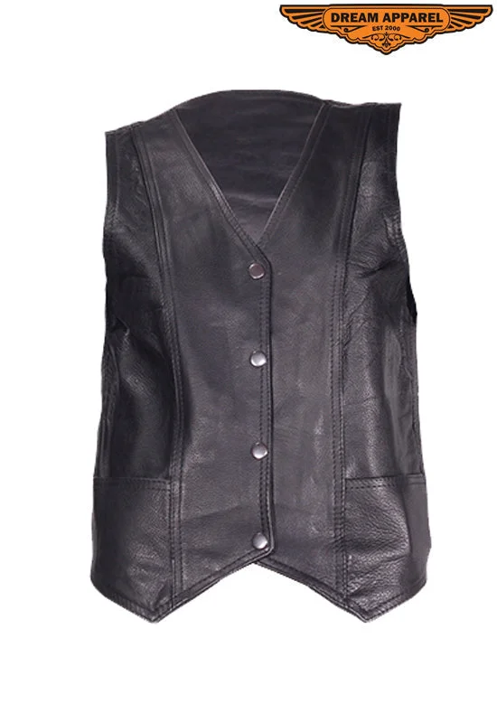 Womens Plain Leather Vest Urban Chic Vest