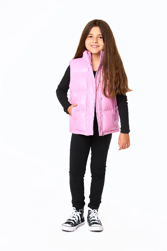 Mini Helen Puffer Vest - Bubble Gum Oversized Knit Vest