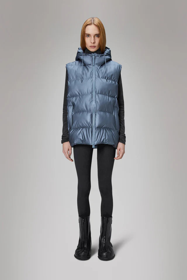 Alta Puffer Vest - Bay Houndstooth Pattern Vest