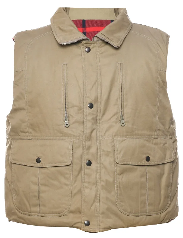 Beige Waistcoat - L Comfortable Wool Waistcoat Jacket
