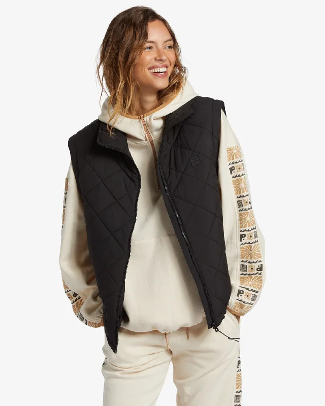 Billabong Transport Puffer Vest-Black Soft Ribbed Vest