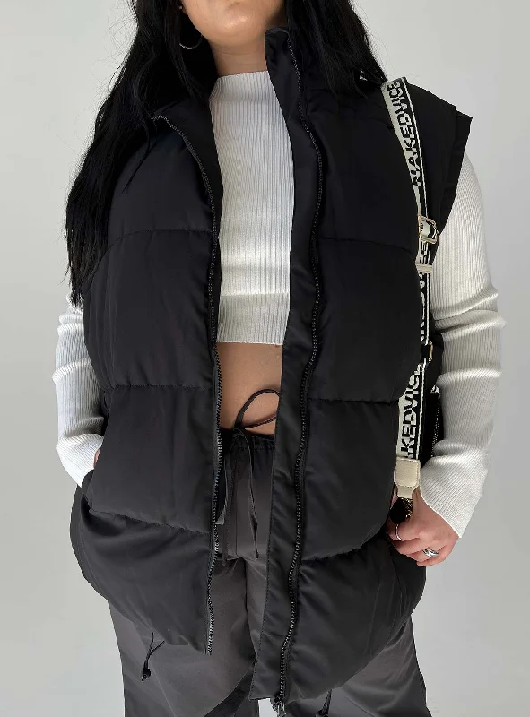 Edison Puffer Vest Black Curve Puffy Outdoor Vest