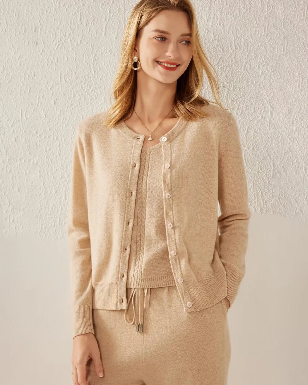 Essential Knit Cashmere Cardigan Lace Blend Ribbed Blend Corduroy Blend