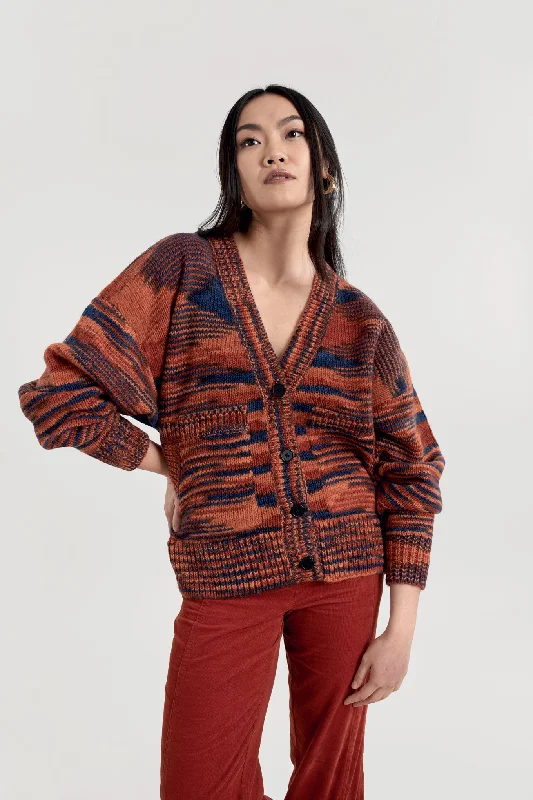 HOPE Handknit Wool Cardigan - Terracotta Satin Fabric Silk Fabric Chiffon Fabric