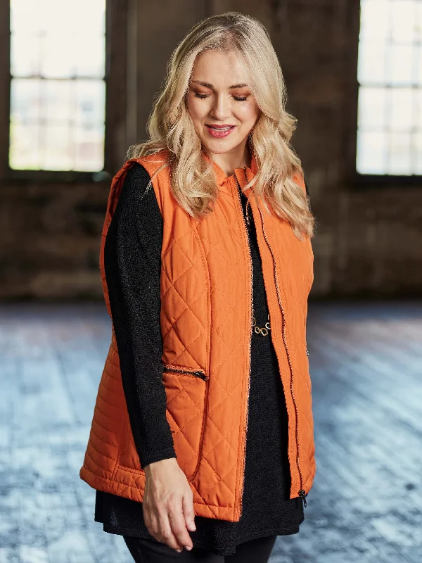 Pumpkin Puffer Vest Casual Flannel Vest