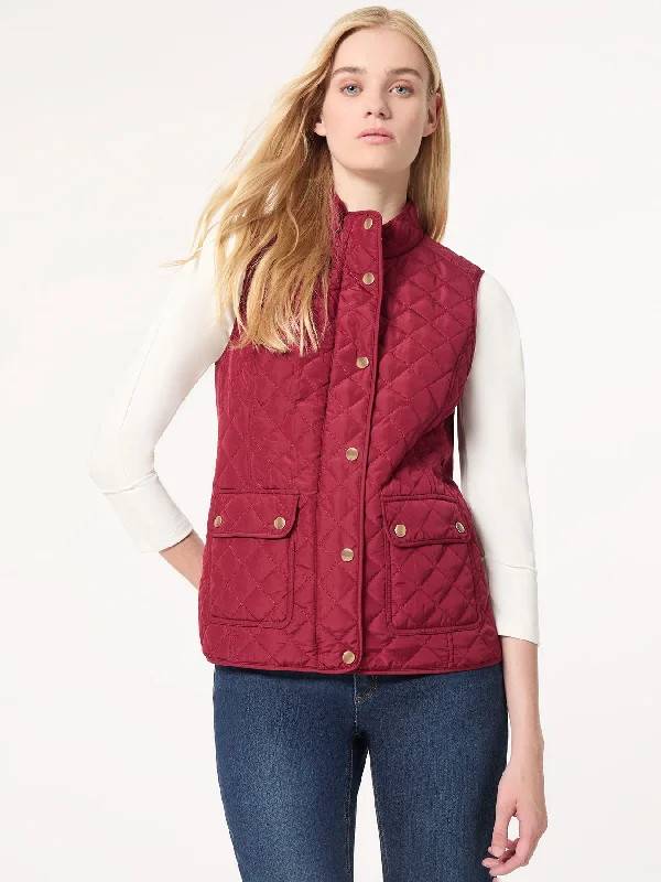 Quilted Puffer Vest Fitted Waistcoat Vest