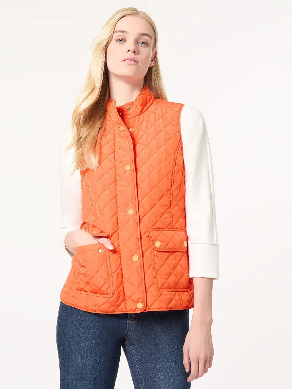 Quilted Puffer Vest Relaxed Fit Vest