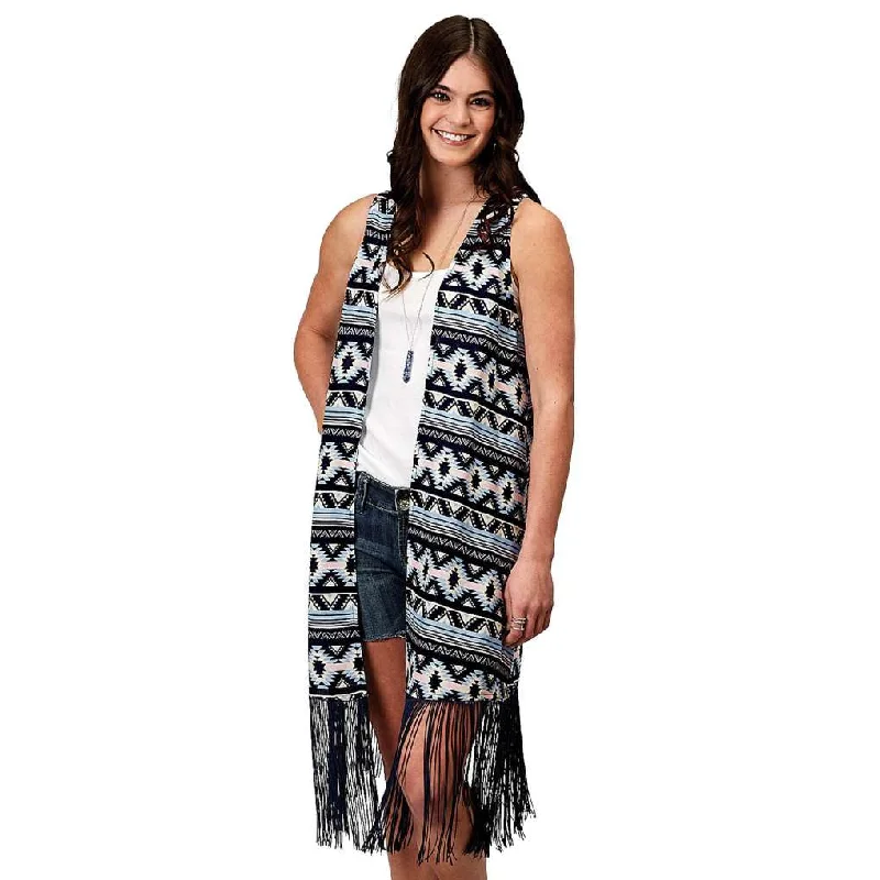 Roper Ladies Five Star Sleeveless Cardigan Polka Dot Checkered Tartan