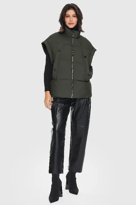 Sleeveless Classic Puffer Vest Chic Long Vest