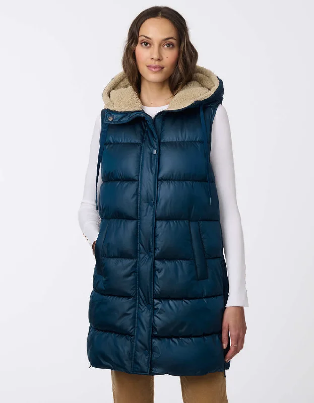 Summit Long Puffer Vest Chic Layered Vest