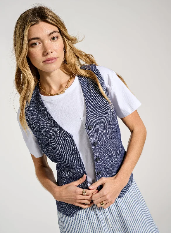 Ulrika Linen Waistcoat Fashionable Sleeveless Waistcoat