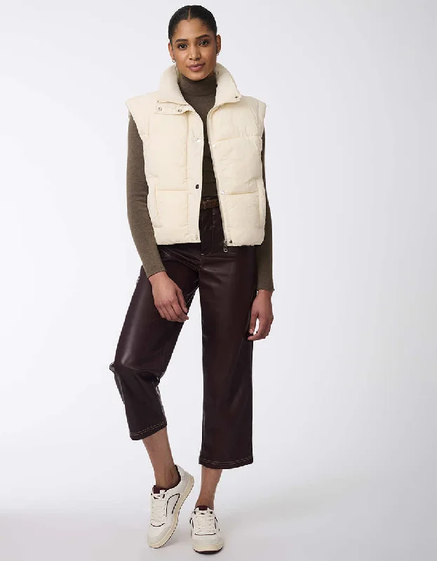 Vortex Snap Puffer Vest Elegant Checkered Vest