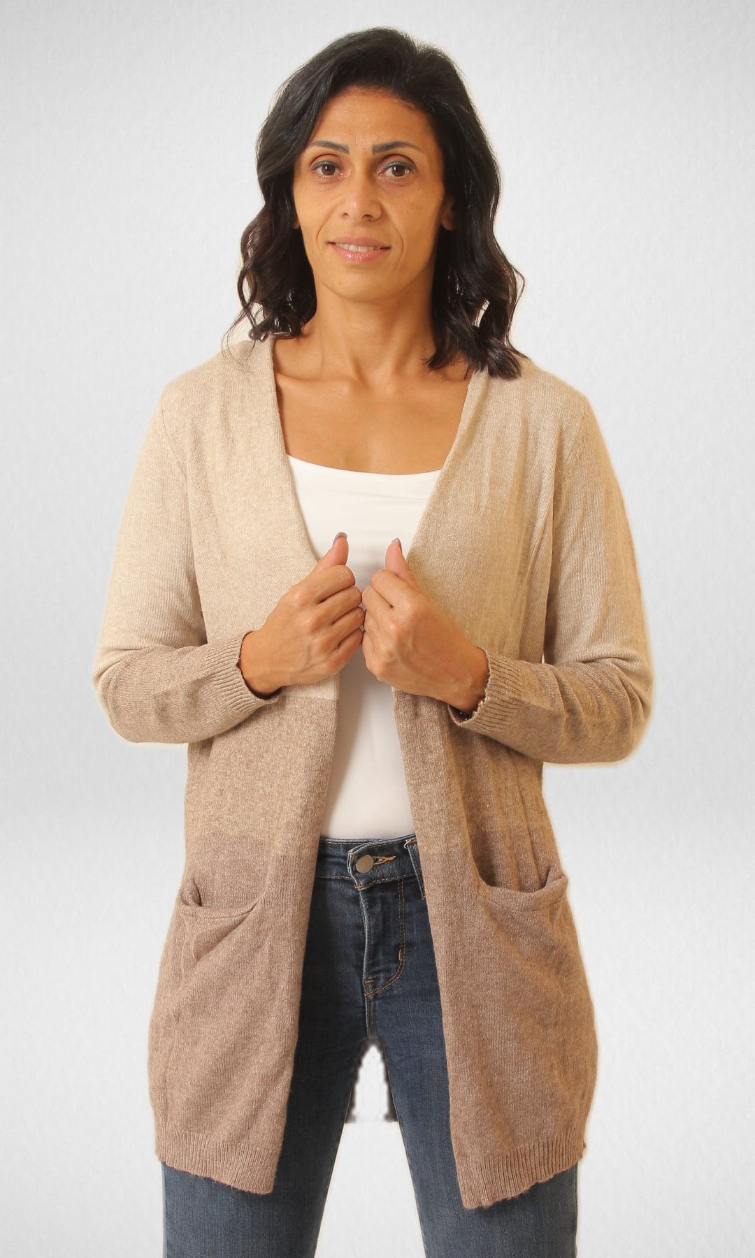 Winter Cardigan (Only) - Beige Terry Terry Cloth Terry Knit