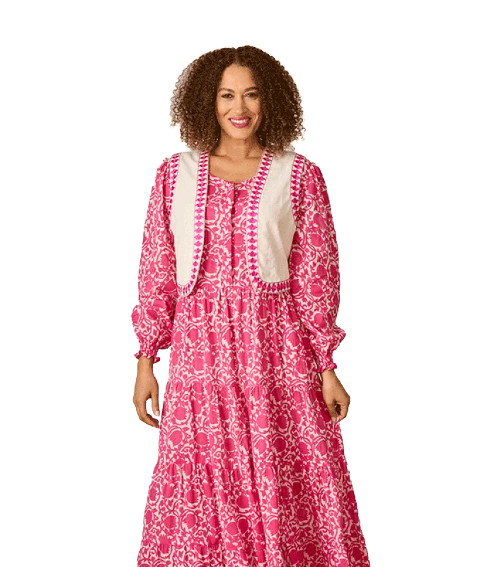 Kasera Cotton Waistcoat Embroidered Pattern - Multi Elegant Tailored Waistcoat Vest