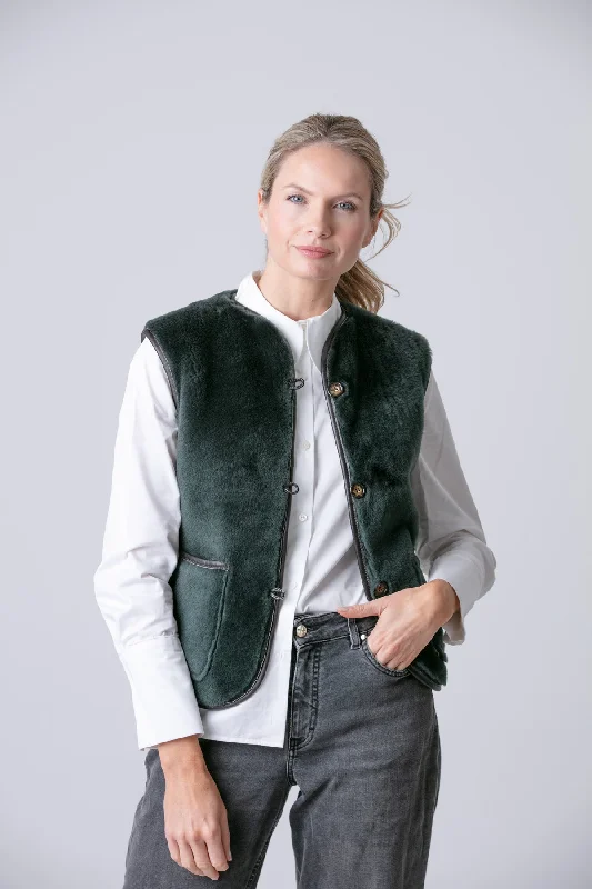 Anais Shearling Waistcoat Stylish Quilted Waistcoat Vest