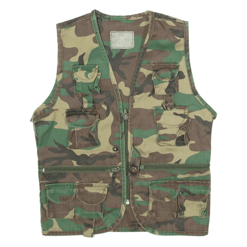 Army Womens Military Waistcoat Green Camouflage XS Comfortable Wool-Lined Waistcoat