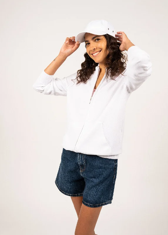 BARCELONE - Cotton Cardigan for Women | Full-Zip (WHITE) Modern Contemporary chic