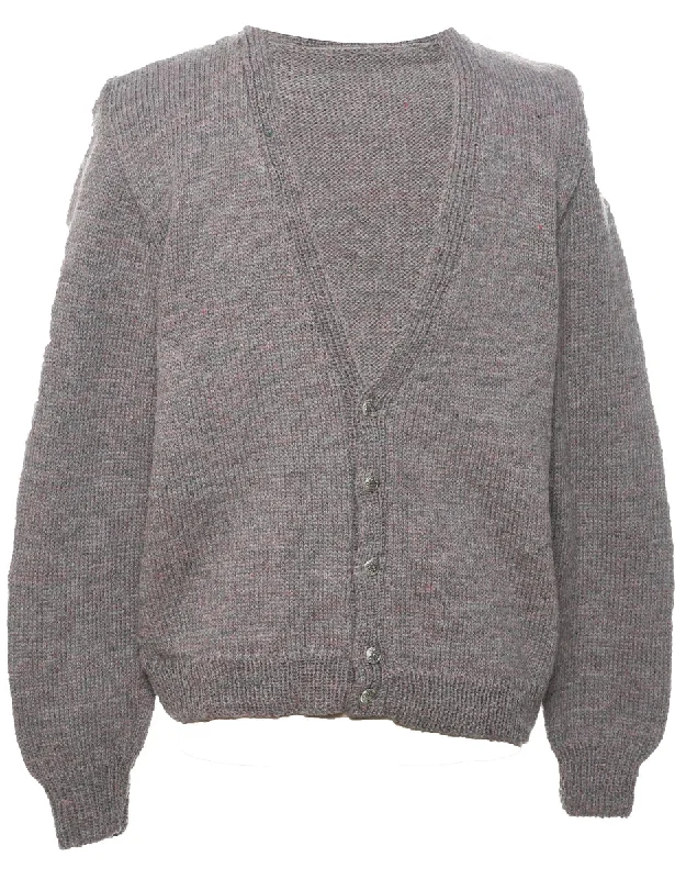 Button Through Cardigan - L Mesh Cardigan Canvas Denim