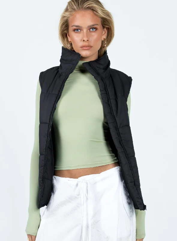 Coulter Puffer Vest Black Quilted Down Vest