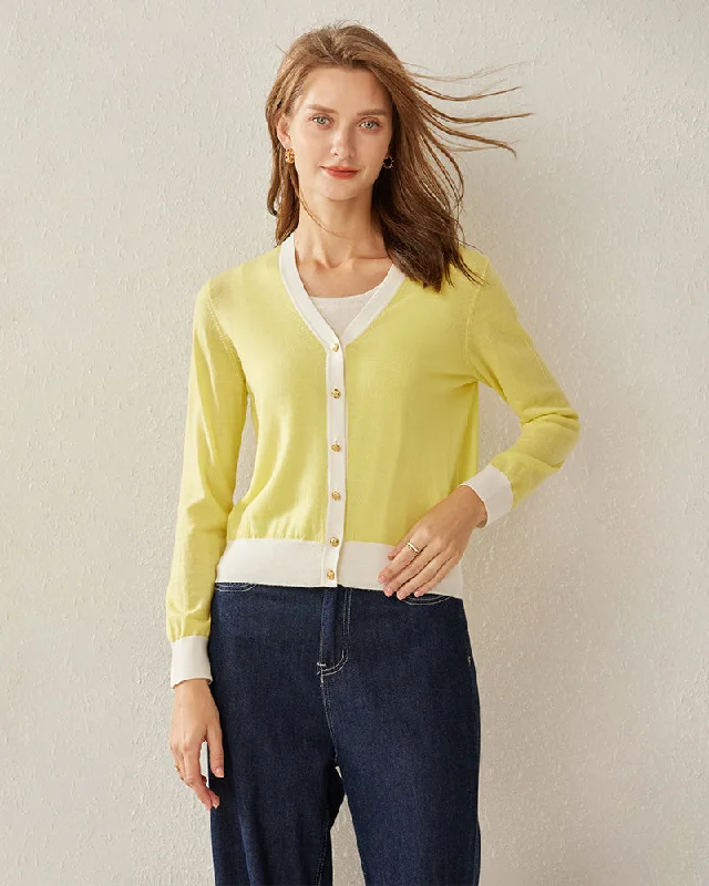 Cropped Women's  Cozy Sweater Cardigan Mesh Fabric Canvas Fabric Denim Fabric