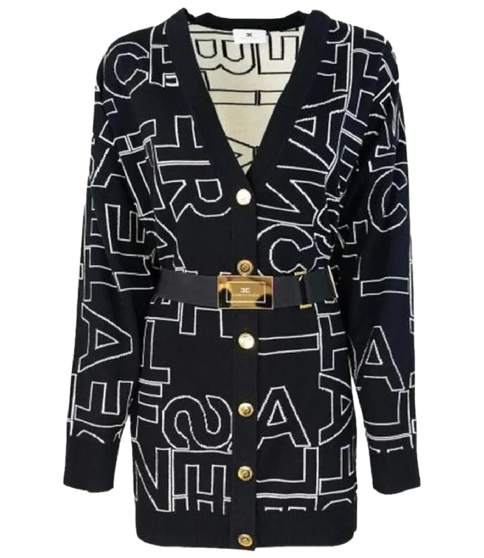 Elisabetta Franchi Cardigan Nero Donna Modern Contemporary chic