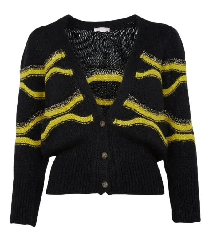 Liu Jo Cardigan Green Black Lux Donna Chenille Blend Fleece Blend Nylon Blend