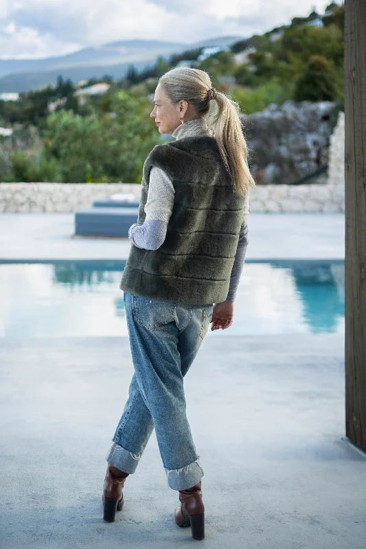 Edie Shearling Waistcoat Casual Long Waistcoat Vest