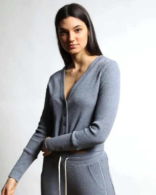 Everest Thermal Button Front Cardigan (FINAL SALE) Fitted Slim Tailored