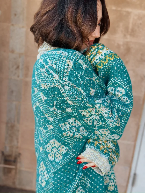 Free People | Sasha Cardigan - Harbor Teal Velvet Chenille Corduroy