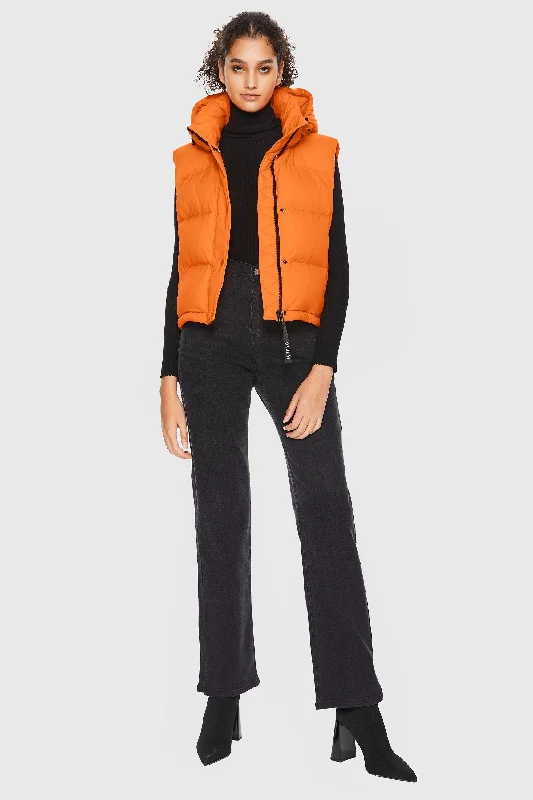 Aurora Hooded Puffer Vest Chic Trench Vest