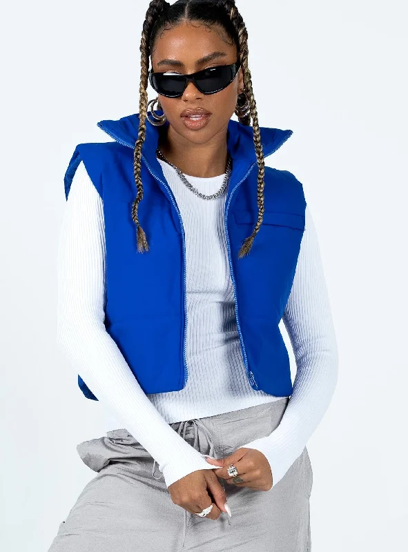 Kirby Puffer Vest Blue Soft Cashmere Vest