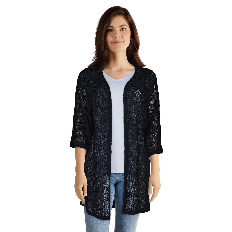 lily morgan Women's Scalloped Cardigan Fitted Loose Oversized