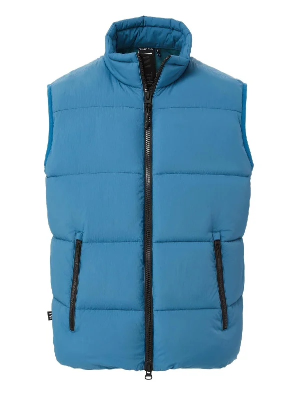 Puffer Vest - Blue Steel Pastel Wool Vest