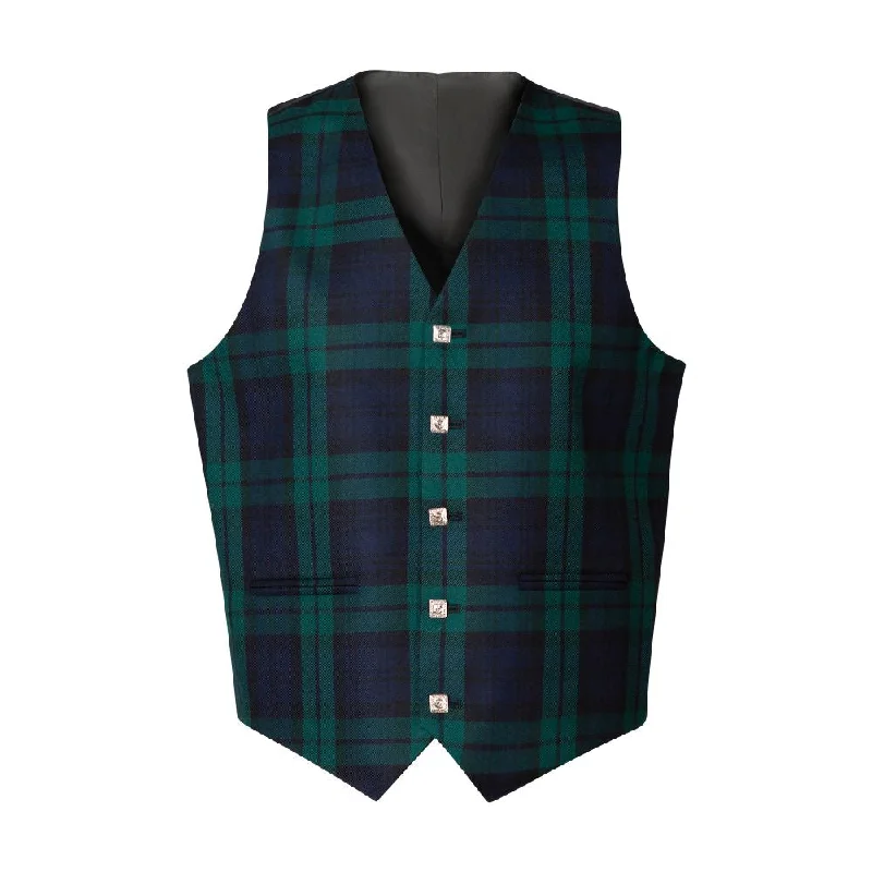 Men's Tartan Waistcoat - Lochcarron 11oz Lightweight Wool - Made to Order Modern Slim Fit Waistcoat