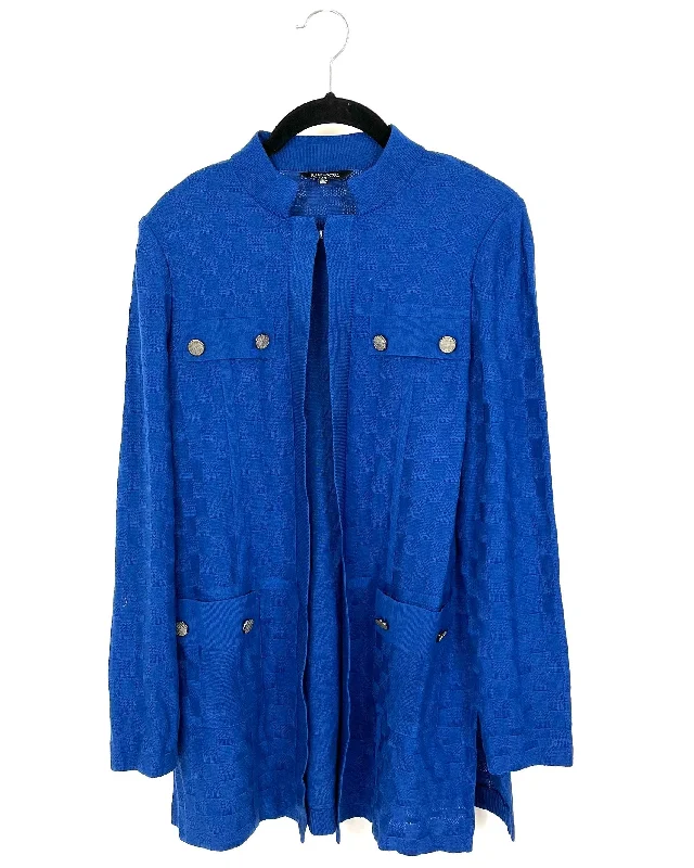 Dark Blue Knit Cardigan - Size 2-4 Jersey Fabric Tulle Fabric Batik Fabric