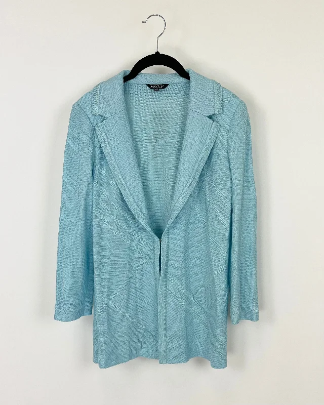 Light Blue Knit Cardigan - Size 2-4 Slim Fit Regular Fit Oversized