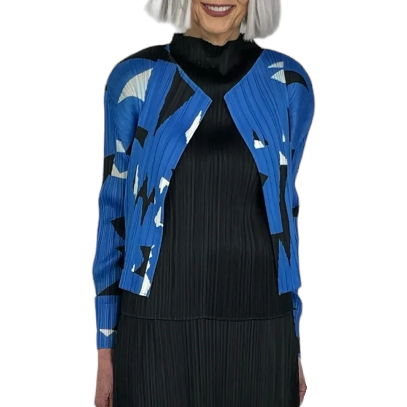LUCID PRINT OPEN CARDIGAN Crew Neck V-Neck Turtle Neck