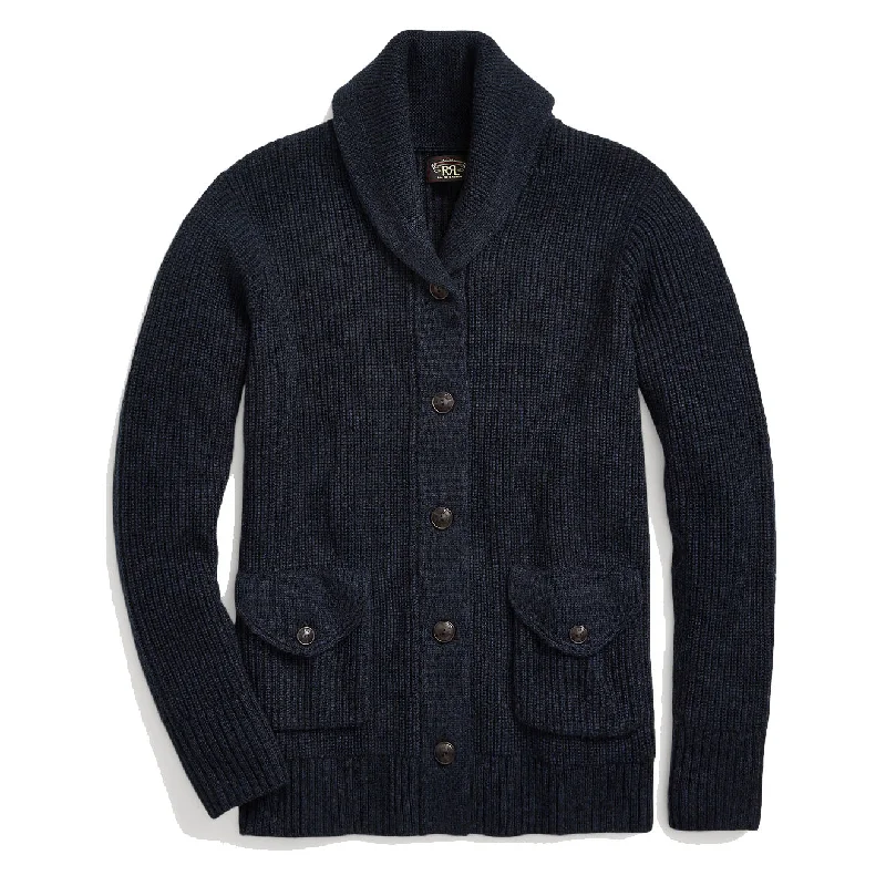 RRL by Ralph Lauren Womens Cashmere Shawl Collar Cardigan Navy