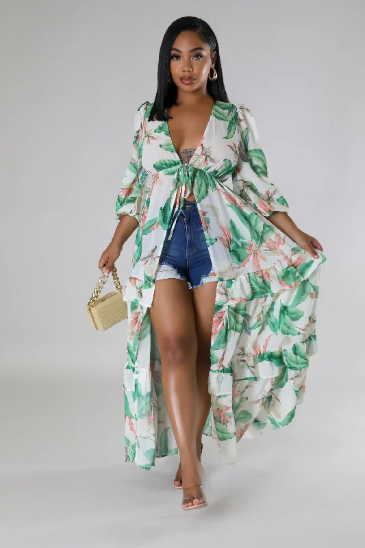 Sensational Floral Cardigan Open Front Closed Front Wrap Front