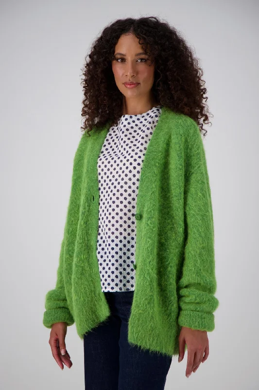 To the Moon and Back Cardigan Coat Green in Alpaca