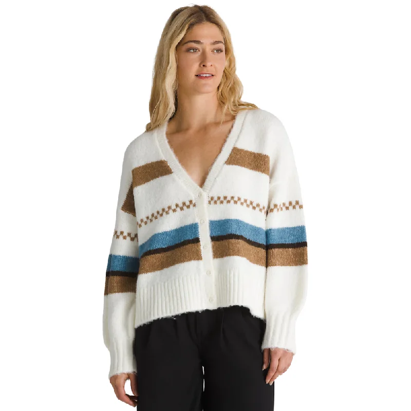 Womens Valerie Stripe Cardigan Marshmallow Neon metallic Matte