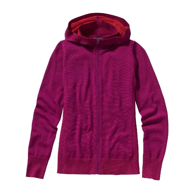 W's Merino Zip Cardigan Satin Blend Silk Blend Wool Blend